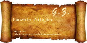 Goszein Zulejka névjegykártya